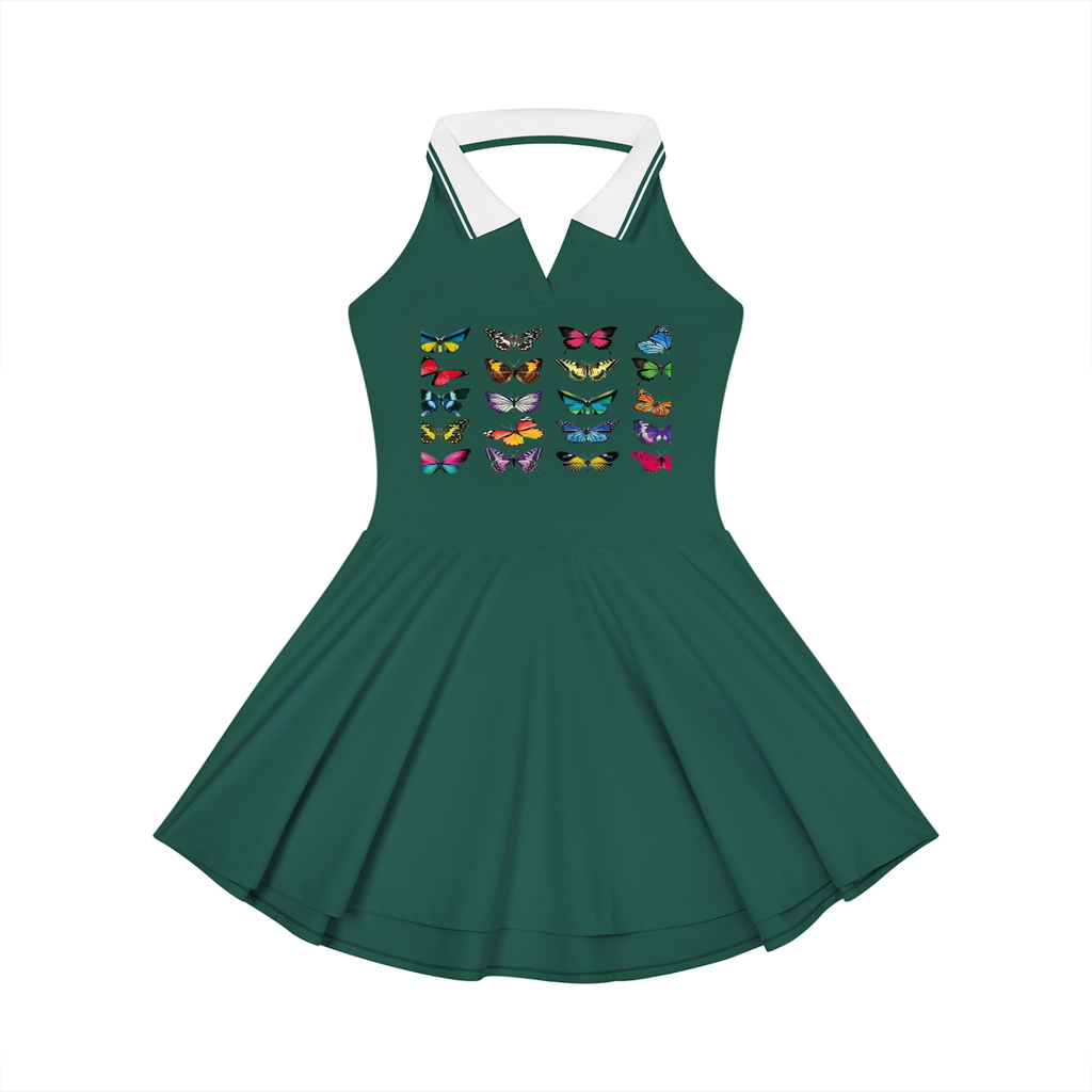 Women's Collared Halter A-Line Tennis Dress
