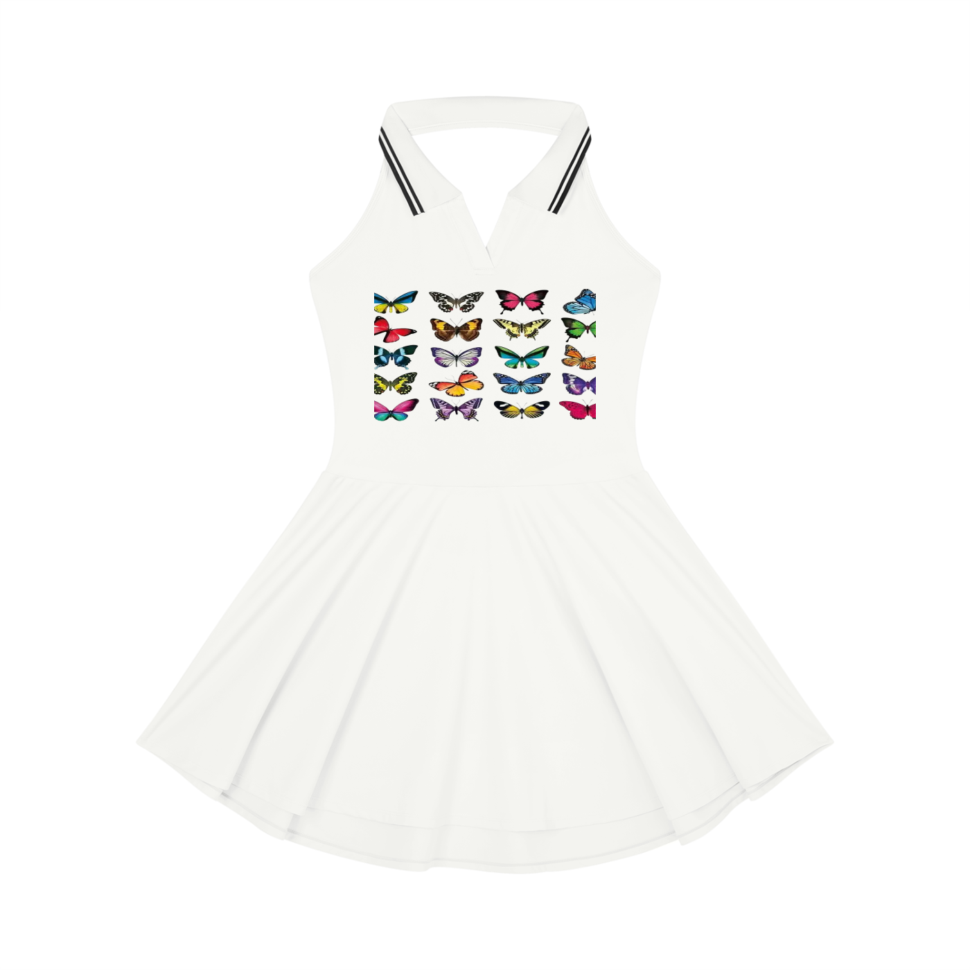 Women's Collared Halter A-Line Tennis Dress